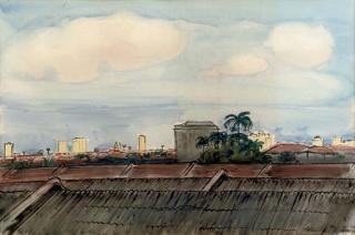 Anton Leidl - A panoramic view of Santos