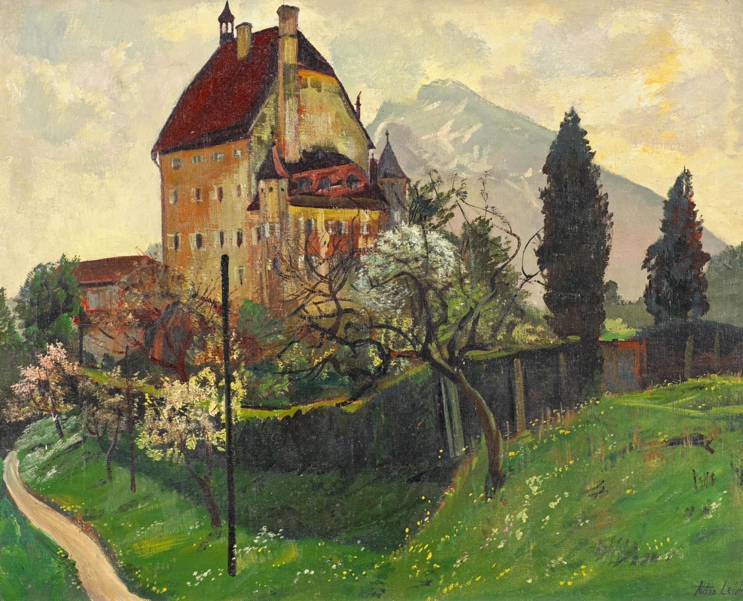 Anton Leidl - Ansicht des Schloss Goldenstein bei Salzburg.