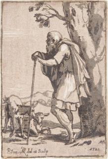 Anton Maria Zanetti I - An Old Shepherd (After Parmigianino) (Bartsch XII.169.22)