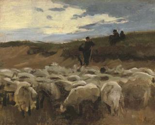 Anton Mauve - A shepherd and his flock