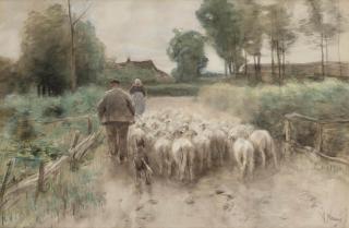 Anton Mauve - Bringing home the flock
