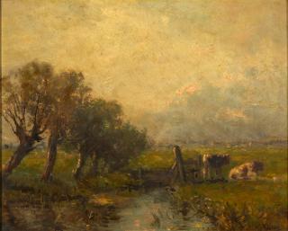 Anton Mauve - Cattle by a Stream framed 46.3 x 55.3 x 3.8 cm (18 1/4 x 21 3/4 x 1 1/2 in).
