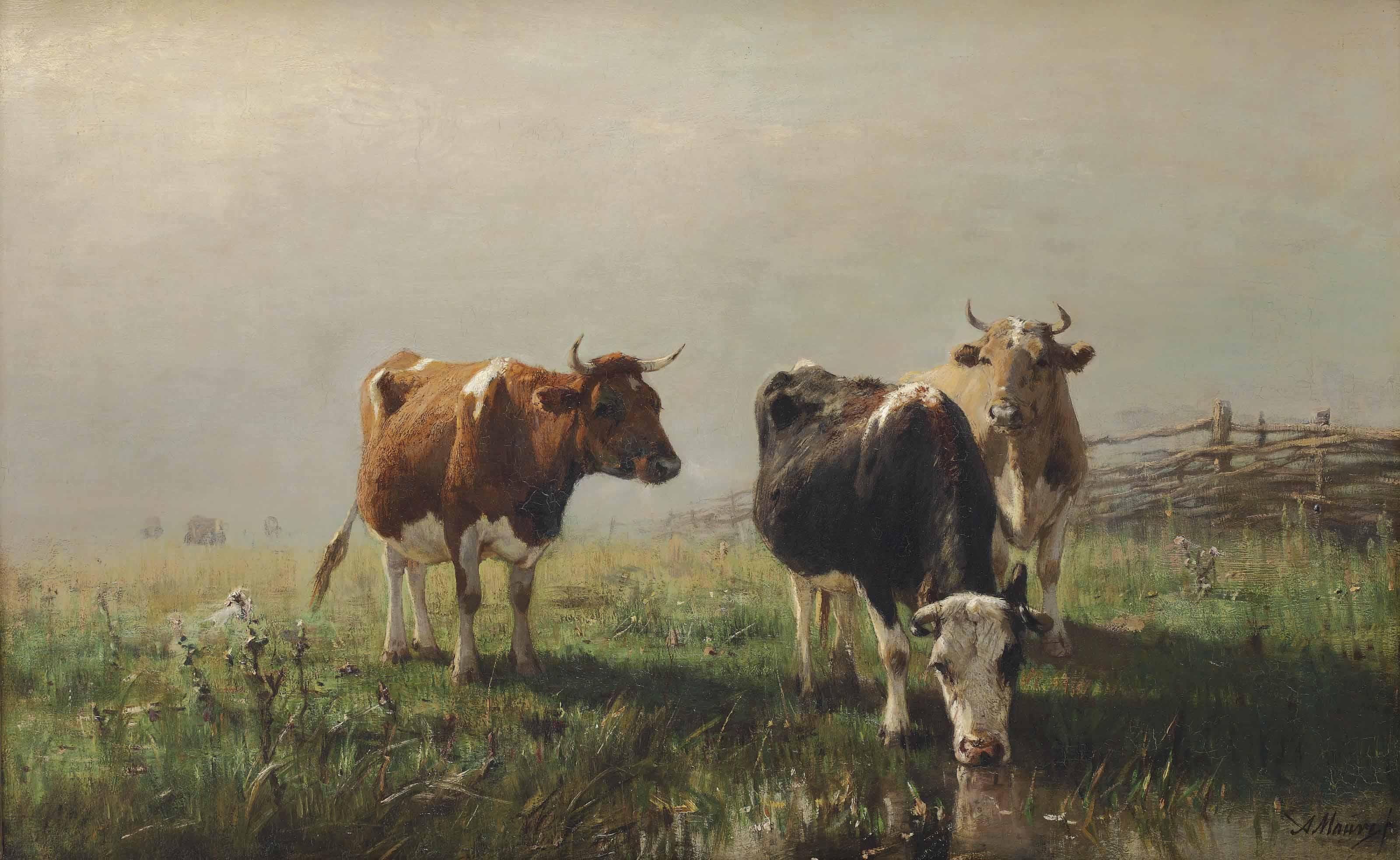 Anton Mauve - Cows in a meadow