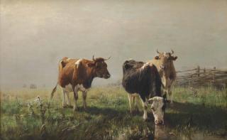 Anton Mauve - Cows in a meadow