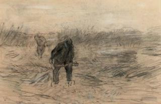 Anton Mauve - Gathering wood - a study