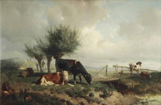 Anton Mauve - Landschap Met Vee: Cows Grazing