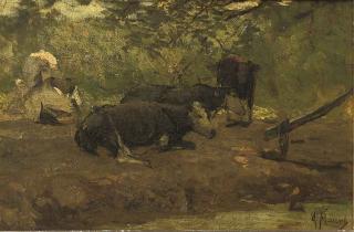 Anton Mauve - Resting cows on a summer day