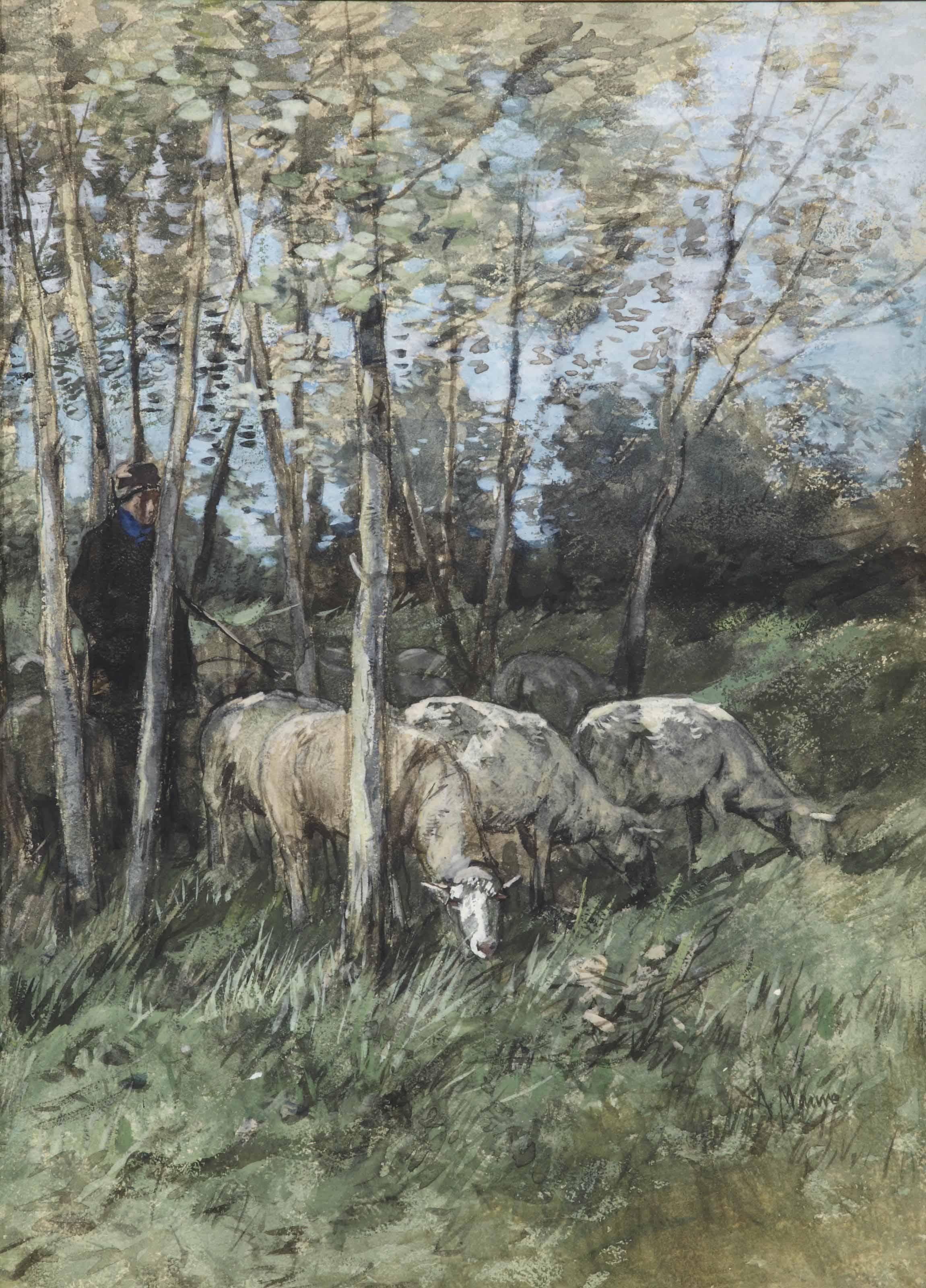 Anton Mauve - Tending the sheep