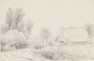 Anton Mauve - View of Zetten near Wageningen, a farmhouse at the right