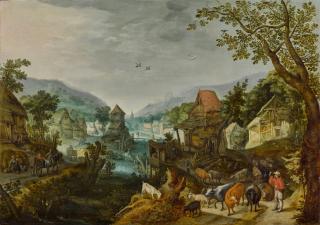 Anton Mirou - Landscape with a view of Bad Schwalbach in the Taunus