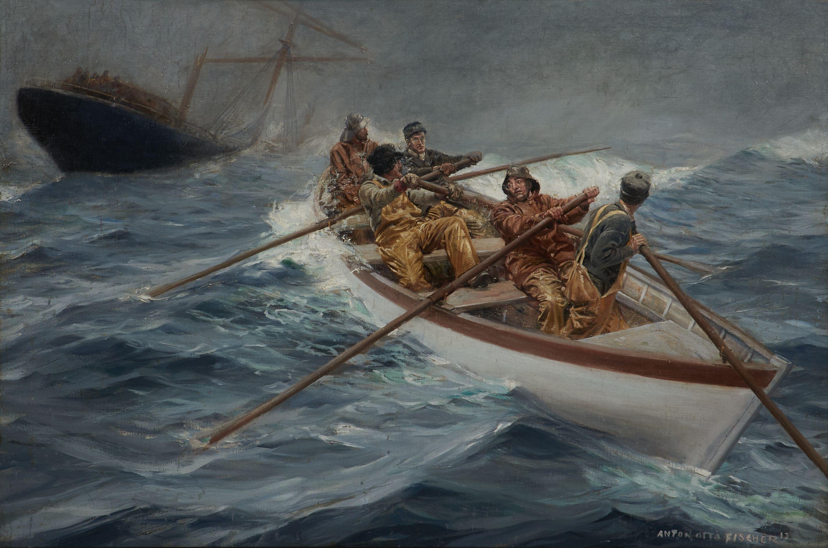 Anton Otto Fischer - Lifeboat to the Rescue