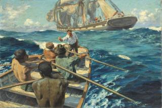 Anton Otto Fischer - Man overboard