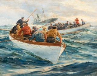 Anton Otto Fischer - The Sinking of the Inchcliffe Castle