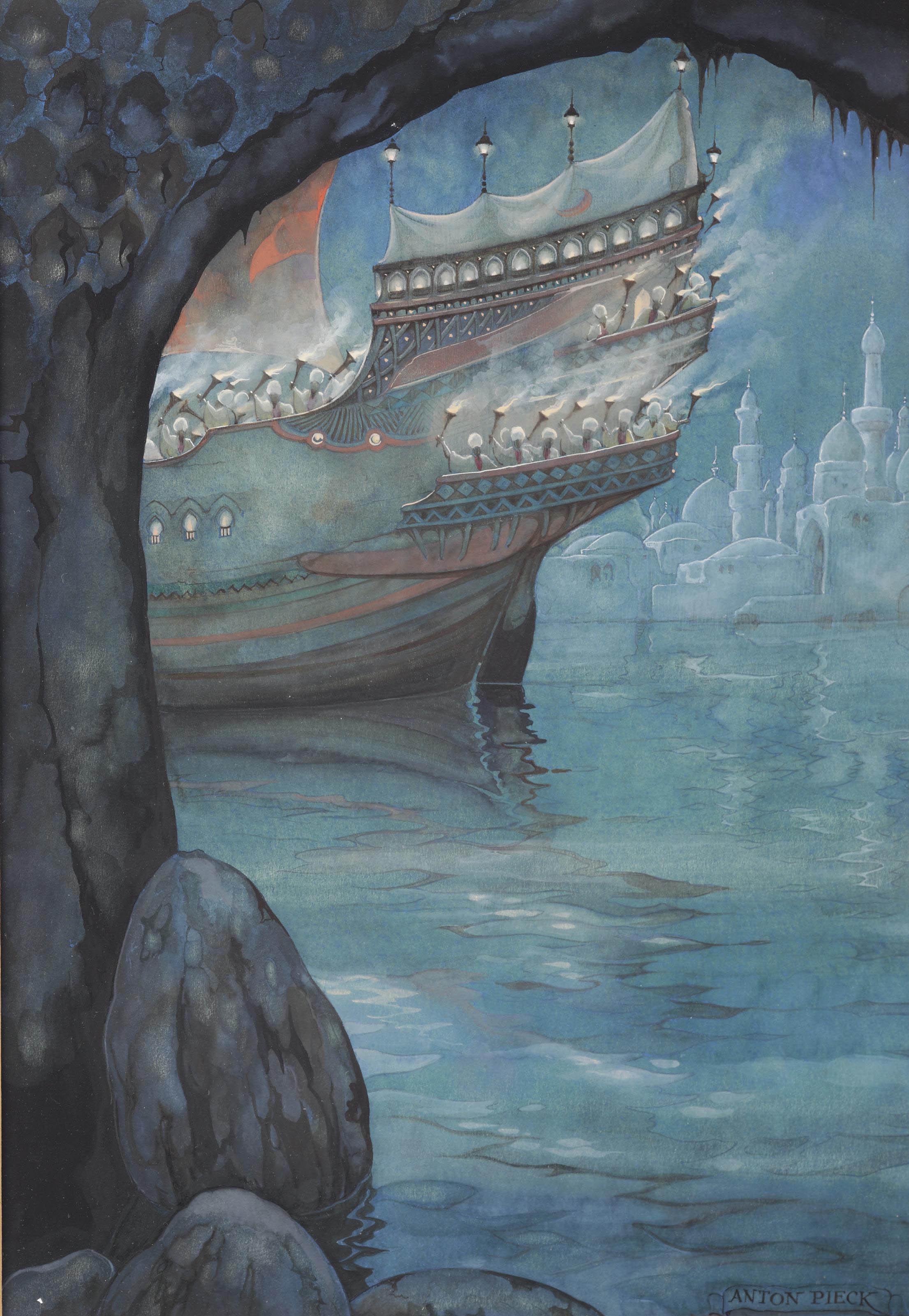 Anton Pieck - From 1001 Arabian nights; the story of The strange Khalif