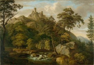 Anton Radl - Im Taunus mit Blick auf eine Burgruine.