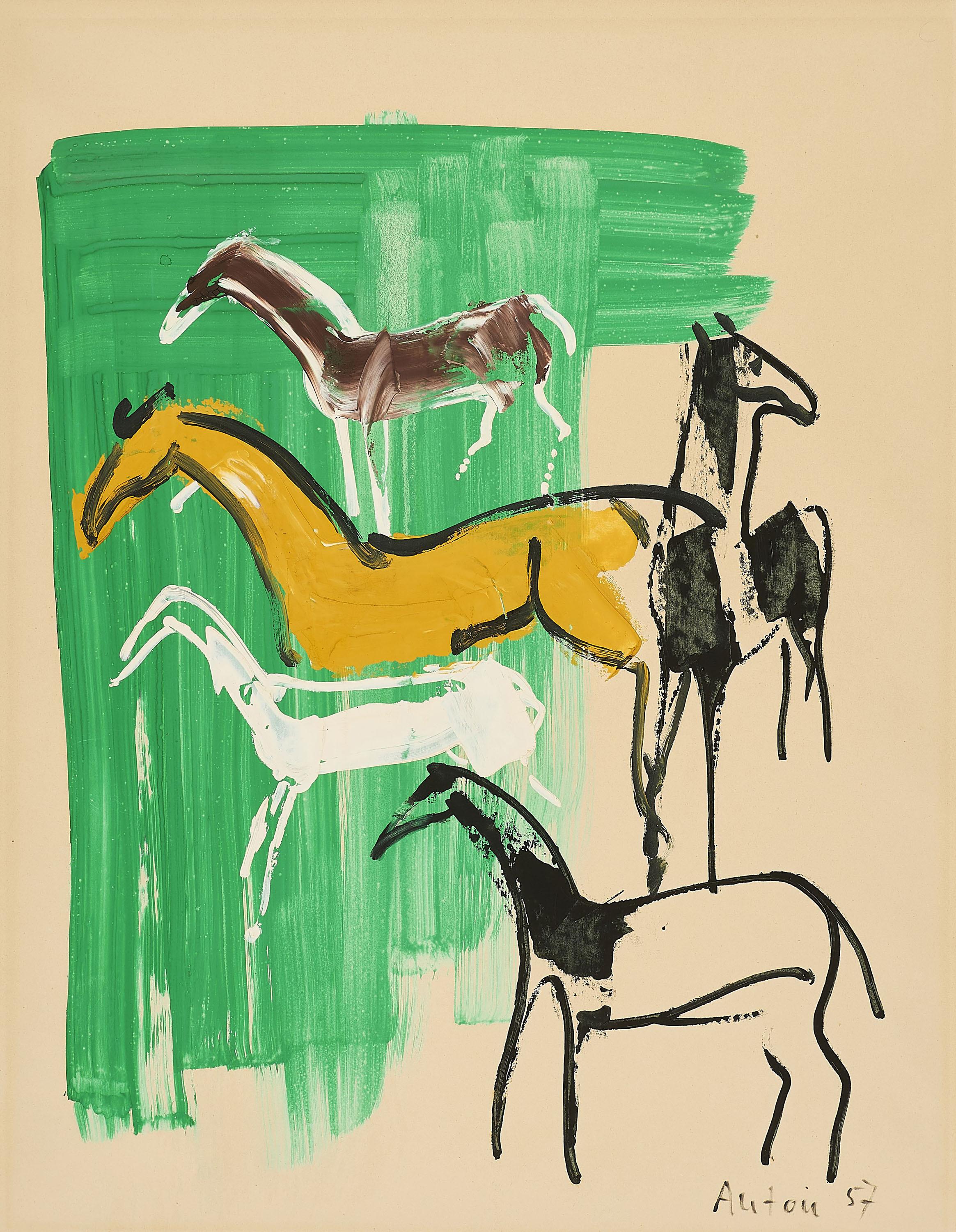 Anton Räderscheidt - Pferde.