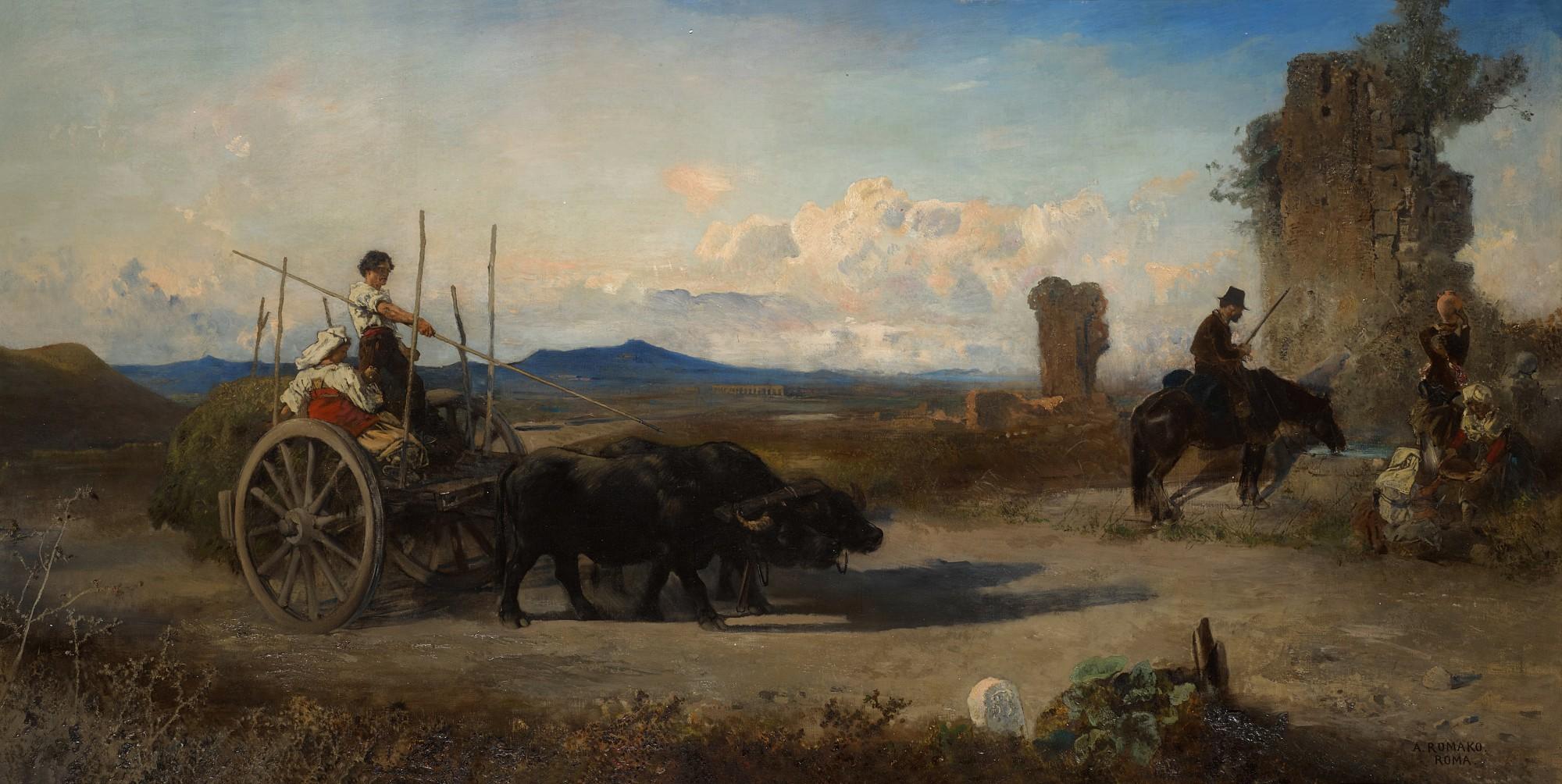 Anton Romako - Travelers on the Via Appia