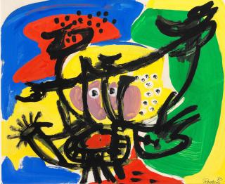 Anton Rooskens - Figure and bird, 1973