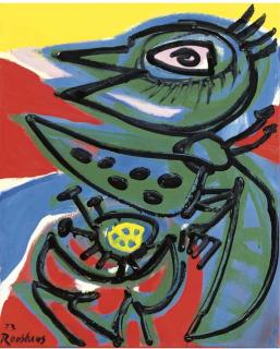 Anton Rooskens - Vogel en bloem