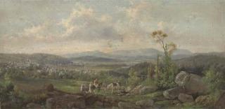 Anton Schoth - Riders before a Turkish town