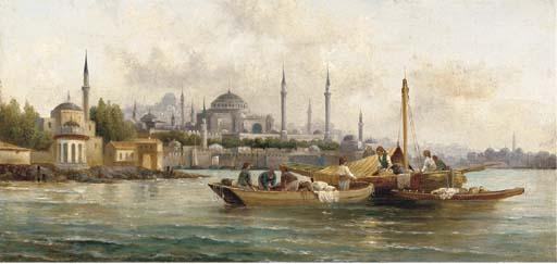 Anton Schoth - Trading vessels before Hagia Sofia, Istanbul