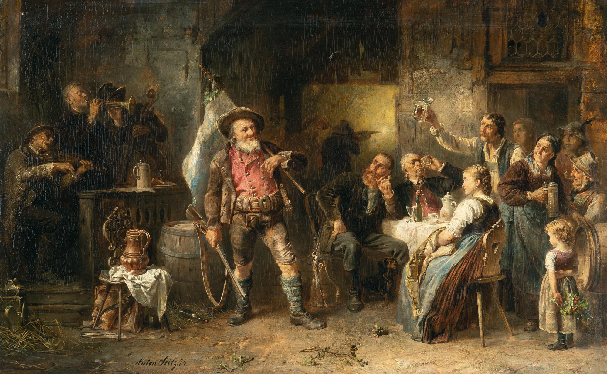 Anton Seitz - Bayerische Wirtshausszene,