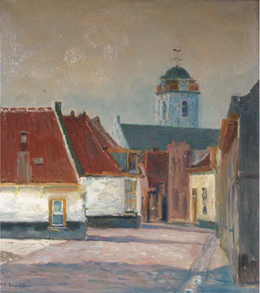 Anton Smeerdijk - Oud straatje in Katwijk aan Zee: a view of Katwijk in summer