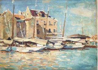 Anton Van Anrooy - West Indian harbour; and Figures in a West Indian harbour