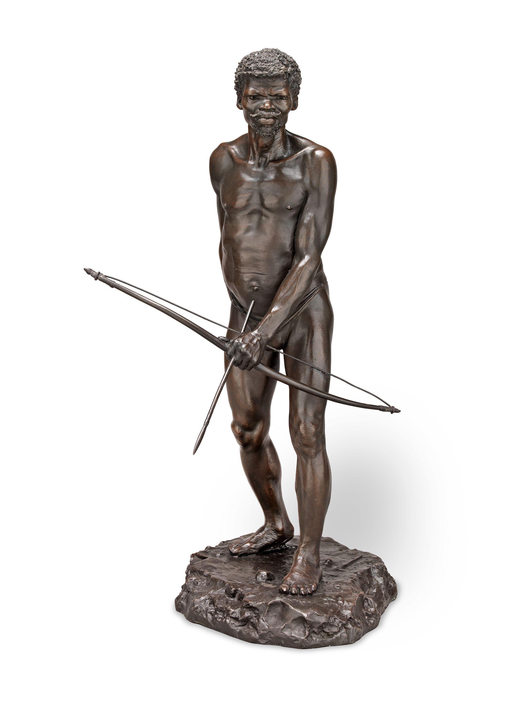 Anton Van Wouw - The Bushman Hunter 49 x 30 x 33cm (19 5/16 x 11 13/16 x 13in).