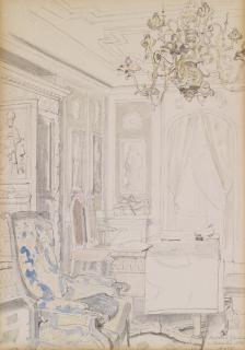 Anton von Werner - Moltkes Arbeitszimmer in Versailles