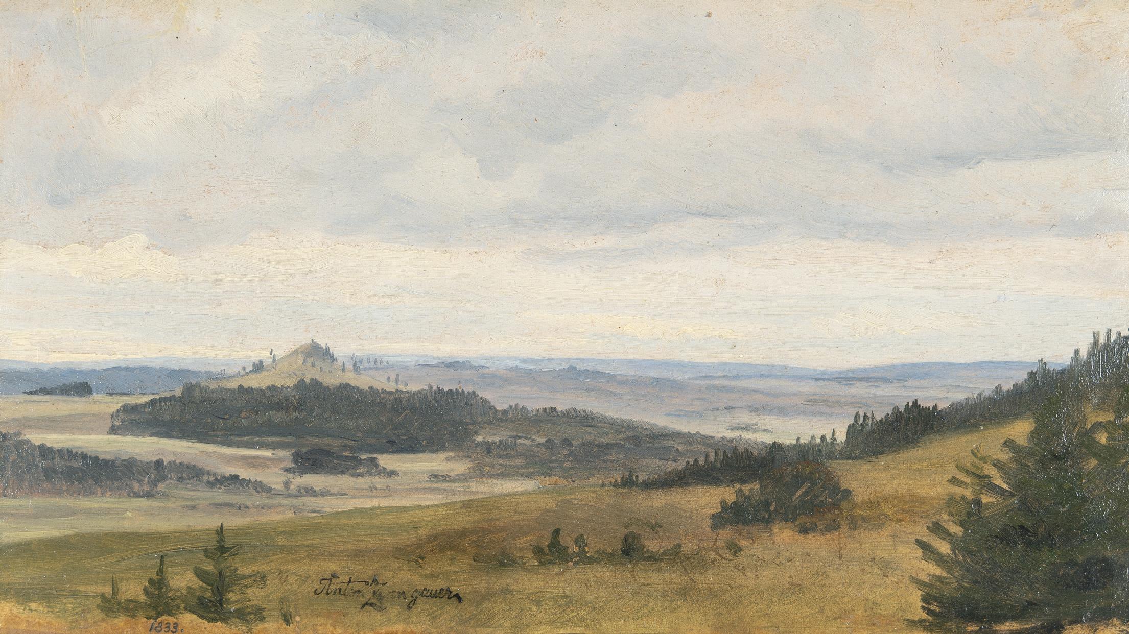 Anton Zwengauer - Dunstige Voralpenlandschaft