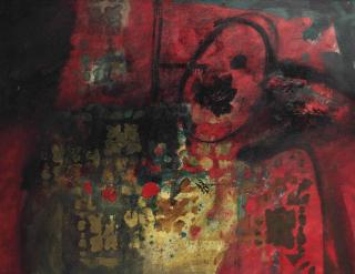 Antoni Clavé - Composition Fenille Rouge