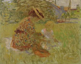 Antoni Clavé - Femme Et Enfant Dans Un Parc