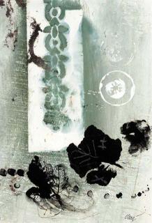 Antoni Clavé - Feuilles noires au pochoir