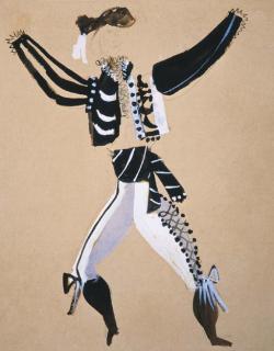 Antoni Clavé - Maquette de Costume Pour Ballabide, Ballet de Rolland Petit, Sadlers Wells Theatre, Londres 1951