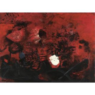 Antoni Clavé - Peinture En Noir Et Rouge