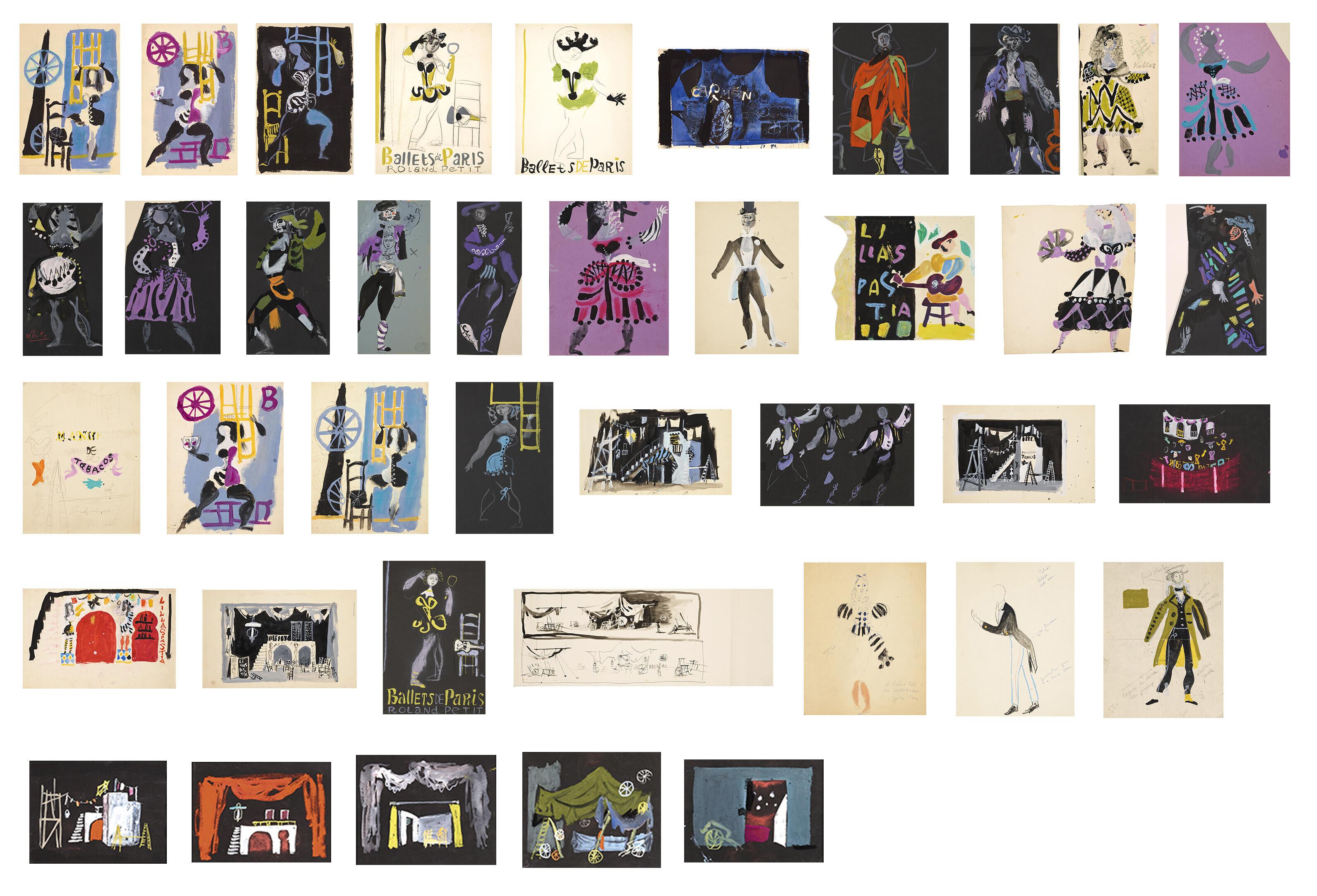 Antoni Clavé - Projet de décors et costumes pour \'\'Carmen\'\'