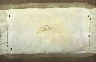 Antoni Tàpies - Blanca con iniciales