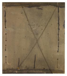 Antoni Tàpies - Cartón con Cordeles