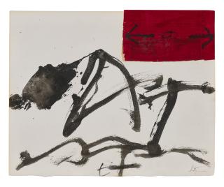 Antoni Tàpies - Collage del paper vermell (Collage of red paper)