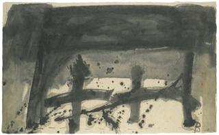 Antoni Tàpies - Dos Cruces Sobre Papel Japon