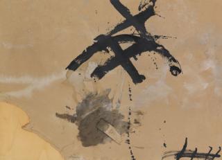 Antoni Tàpies - Dos X sobre cartón