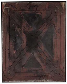 Antoni Tàpies - En forma d\'X marró i gris