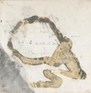 Antoni Tàpies - Escriptura Al Revésink And Mixed Technique On Fabric. Executed In 1982