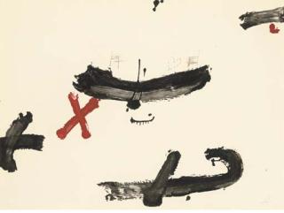 Antoni Tapies - Espai amb signes, from Negre i roig (Galfetti 616)