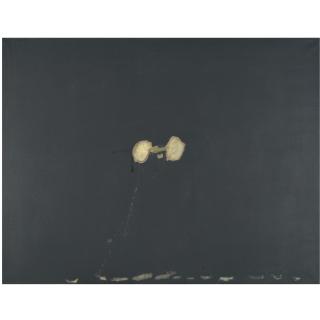 Antoni Tàpies - Forma Verde Sobre Negro