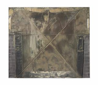 Antoni Tàpies - Gran Ics Gratada Sobre Gris (Large X Scraped Into Grey)