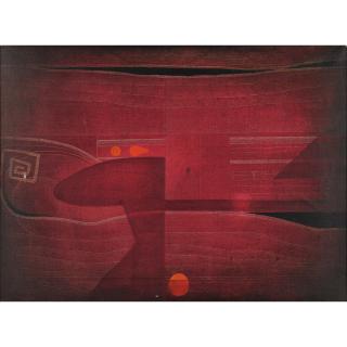 Antoni Tapies - Grattage Sur Rouge