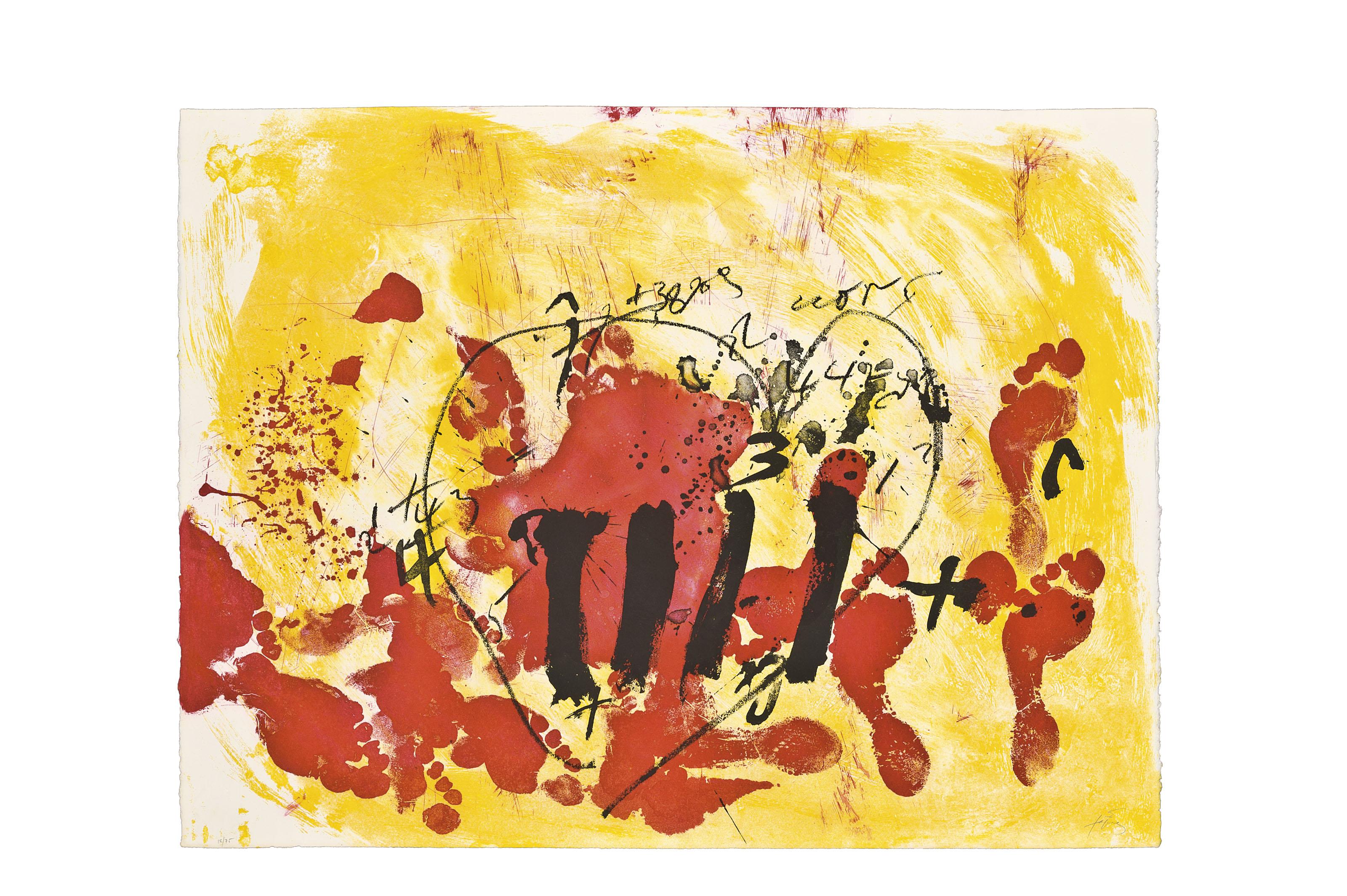 Antoni  Tàpies - Suite Catalana, Las Estampas de la Cometa; Gustavo Gili, Barcelona, 1972 (Galfetti 302-306)