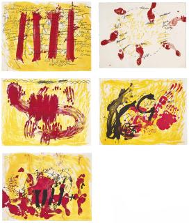 Antoni Tapies - Suite Catalana, Las Estampas De La Cometa; Gustavo Gili, Barcelona, 1972 (Galfetti 302-306)